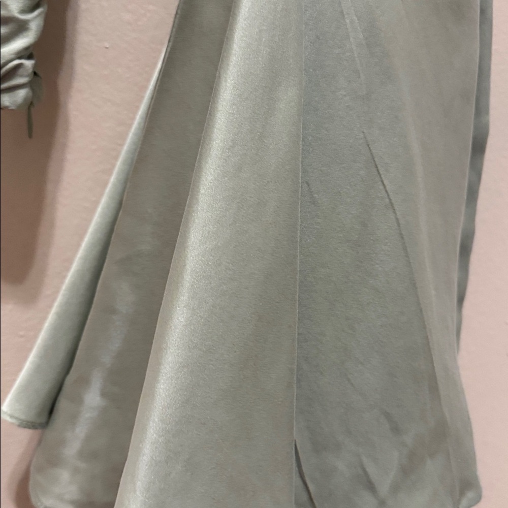 Zimmermann Silk Sage Green Long Sleeves Wrap Mini Dress - Picture 12 of 12